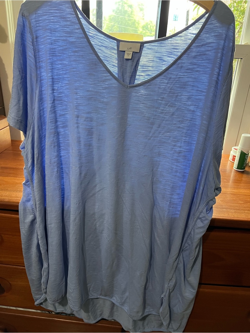J. Jill Light Blue V-Neck Short Sleeve Tunic